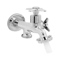 Torneira Tanque / Máquina Lavar 2 Saídas Metal Cromado C23