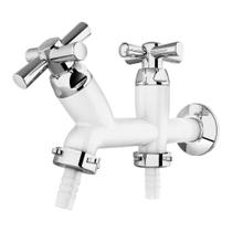 Torneira Tanque/Máquina Lavar Cross Branco/Cromado Tigre Torneira Tanque/Máquina Lavar Cross Branco/Cromado Tigre