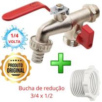 Torneiras Esfera Tanque e Maquina Duas Saídas Bico 1/2 X 3/4 - Thompson