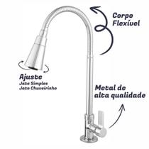 Torneiras gourmet mesa flexível jato duplo cromado-70 Torneiras gourmet mesa flexível jato duplo cromado-70