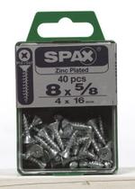Tornillo SPAX 8x1.6 cm Cabeza Plana Zincado Multi-material Tornillo SPAX 8x1.6 cm Cabeza Plana Zincado Multi-material