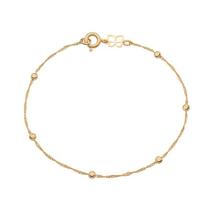 Tornozeleira banhado ouro 3x 24k 18k e 22k feminina pulseira de pé cingapura com bolas 25 cm 551204