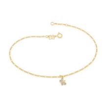 Tornozeleira banhado ouro 3x 24k 18k e 22k feminina pulseira de pé com berloques borboleta rommanel 550604