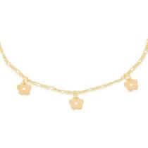 Tornozeleira banhado ouro 3x 24k 18k e 22k feminina pulseira de pé com berloques lisos de flores rommanel 550623 Tornozeleira banhado ouro 3x 24k 18k e 22k feminina pulseira de pé com berloques lisos de flores rommanel 550623