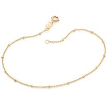 Tornozeleira banhado ouro 3x 24k 18k e 22k feminina pulseira de pé rommanel fio cadeado peças pepitas 25cm 551385