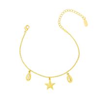Tornozeleira Búzios - Banhada em Ouro 18k
