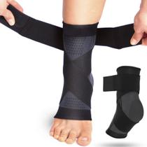 Tornozeleira C/ Bandagem Proteção Tornozelo Compressão Dupla Elástica Tensor Estabilizador Ajustável Tornozeleira C/ Bandagem Proteção Tornozelo Compressão Dupla Elástica Tensor Estabilizador Ajustável