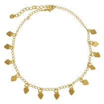 Tornozeleira com Folhinhas Folheada em Ouro 18K SoftJoias