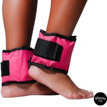 Tornozeleira Com Peso 2 Kg Par Rosa Caneleira Treino Exercício Exercício Funcional Fitness Exercícios Musculação Caneleira de peso academia