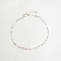 Tornozeleira Corações Entrelaçados Prata 925