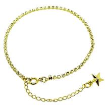 Tornozeleira Cristal Estrela Banho De Ouro 18k 2180