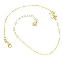 Tornozeleira De Borboleta PRI Style Folheada A Ouro 18K Antialérgica Tornozeleira De Borboleta PRI Style Folheada A Ouro 18K Antialérgica