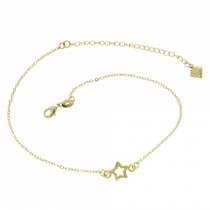 Tornozeleira De Estrela PRI Style Folheada A Ouro 18K Antialérgica Tornozeleira De Estrela PRI Style Folheada A Ouro 18K Antialérgica