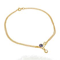 Tornozeleira de Olho Grego Folheada em Ouro 18K SoftJoias