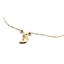 Tornozeleira de ouro 18k com pingente de lua Tornozeleira de ouro 18k com pingente de lua