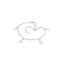 Tornozeleira De Prata Com 1 Lua e 4 Estrelas Tornozeleira De Prata Com 1 Lua e 4 Estrelas