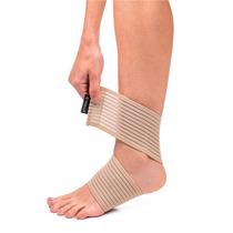 Tornozeleira Faixa Elástica Esportiva Ajustável VR602 Bege Vollo Sports