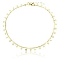 Tornozeleira Feminina Banhada a Ouro 18k Estrela Dourada