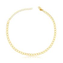 Tornozeleira Feminina Corrente Lisa Banhada A Ouro 18k Tornozeleira Feminina Corrente Lisa Banhada A Ouro 18k