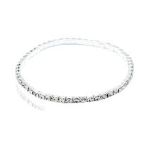 Tornozeleira Feminina De Strass Multicamadas Com Corrente Elástica De Cristal, Joia De Praia Para O