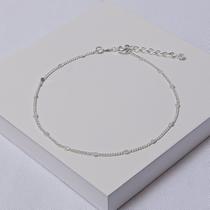 Tornozeleira Feminina Folheada a Prata com Chapinhas