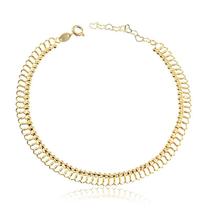 Tornozeleira Folheada a Ouro Malha Rendada com Bolinhas Tornozeleira Folheada a Ouro Malha Rendada com Bolinhas