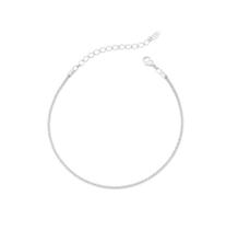 Tornozeleira malha torcida banhada a ródio Tornozeleira malha torcida banhada a ródio