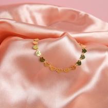 Tornozeleira Medalha Coração Semijoia Feminina Minimalista e Encantadora Simonatto Joias