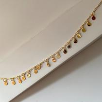 Tornozeleira Medalha Design Premium Semijoia Feminina de Luxo com Estilo Fashion Simonatto Joias