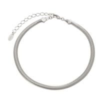 Tornozeleira piuka fernanda malha metal fina folheada em ródio branco Tornozeleira piuka fernanda malha metal fina folheada em ródio branco