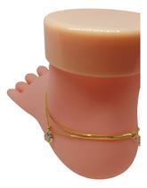 Tornozeleira Premium Elo Duplo 28cm Banhada a Ouro