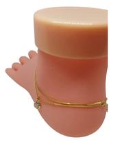 Tornozeleira Premium Elo Duplo 28cm Banhado a Ouro