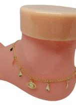 Tornozeleira Premium Elo Português Banhada a Ouro