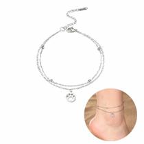Tornozeleira Pulseira Minimalista Garota Aço Inoxidável Tendência Estilos:Gatinho