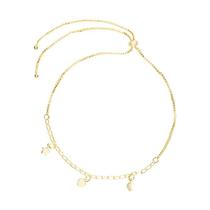 Tornozeleira regulável lua estrela coração folheada a ouro 18k Tornozeleira regulável lua estrela coração folheada a ouro 18k
