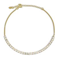 Tornozeleira Riviera de Zirconia Banhada Ouro 18k Tornozeleira Riviera de Zirconia Banhada Ouro 18k