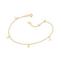 Tornozeleira Rommanel 550588 Berloque Coração Estrela E Lua