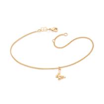Tornozeleira rommanel banhado ouro 3x 24k 18k e 22k feminina pingente borboleta 25cm 23cm 552104