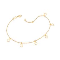 Tornozeleira Rommanel Banhado Ouro Com Corações Vazados 552010