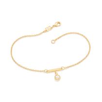 Tornozeleira Rommanel Com Berloque Cristal Fol 18k 550355