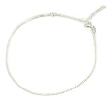 Tornozeleira Torno Grumet 1,5mm 25cm Prata Legitima 925