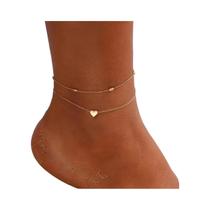 Tornozeleiras De Crochê Femininas Com Coração, Sandálias Descalças, Joias Para Os Pés, Pulseiras De Tornozeleiras De Crochê Femininas Com Coração, Sandálias Descalças, Joias Para Os Pés, Pulseiras De