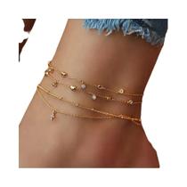 Tornozeleiras Femininas Com Corrente Boêmia Verão Praia Sandálias Descalças Pulseira Acessórios Para Tornozeleiras Femininas Com Corrente Boêmia Verão Praia Sandálias Descalças Pulseira Acessórios Para