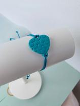 Tornozeleiras Pulseiras de macramê colorido com Coração trabalhado