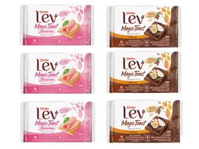 Torrada Lev Magic Toast 110g Marilan 2 Sabores 3 cacau e 3 peito de peru Kit 6 Un