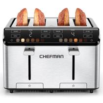 Torradeira Chefman Smart Touch de 4 fatias em aço inoxidável digital