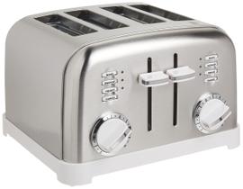 Torradeira Cuisinart CPT-180WP1 4 Fatias - Design Clássico em Metal Branco/Inox