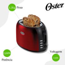 Torradeira Elétrica Chrome Oster BBKR Vermelho - 110V Torradeira Elétrica Chrome Oster BBKR Vermelho - 110V