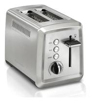Torradeira Inox Elétrica Premium 230ºC 850w 2 Fatias Largura Ampla 7 Torras Ajuste Tipo De Pão - Hamilton Beach