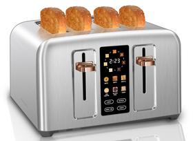 Torradeira SEEDEEM 4 fatias de aço inoxidável 1800W Silver LCD